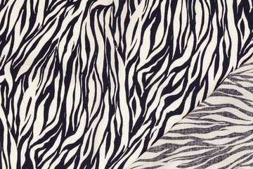 Viskose Webware, Zebra, weiß, marine, 0,5 m